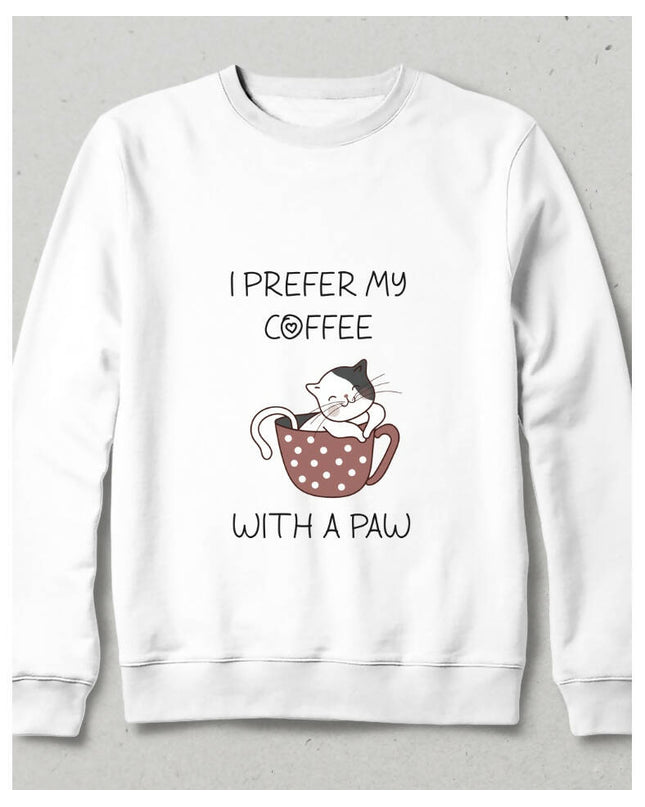 Patili Kedi Kahve Sweatshirt