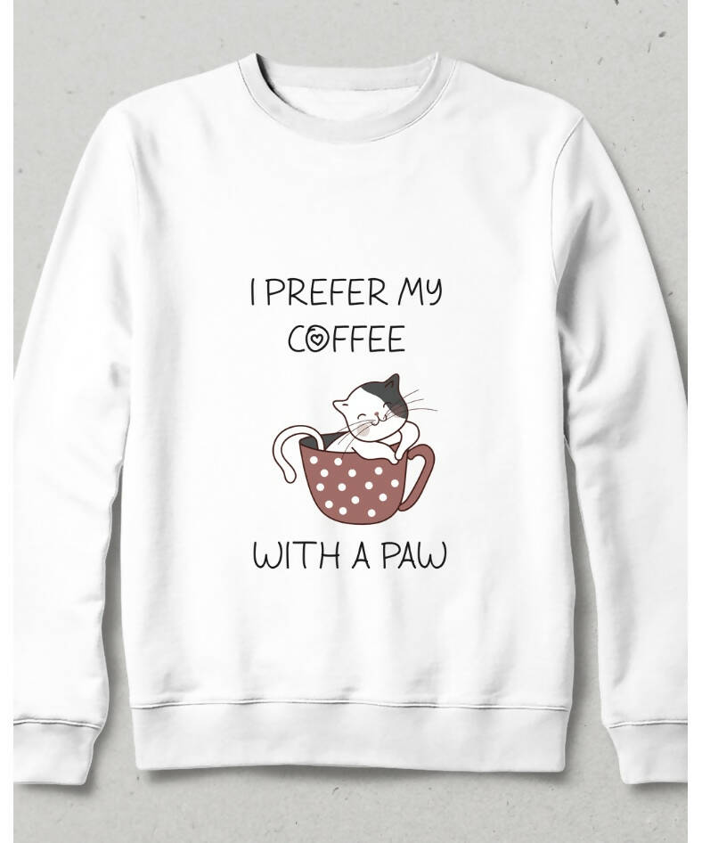 Patili Kedi Kahve Sweatshirt