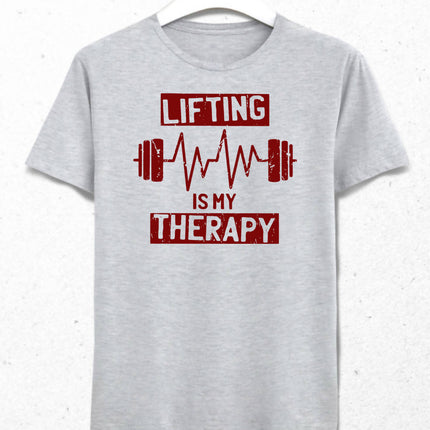 Lifting Therapy Erkek Gri Tişört - basmatik.com