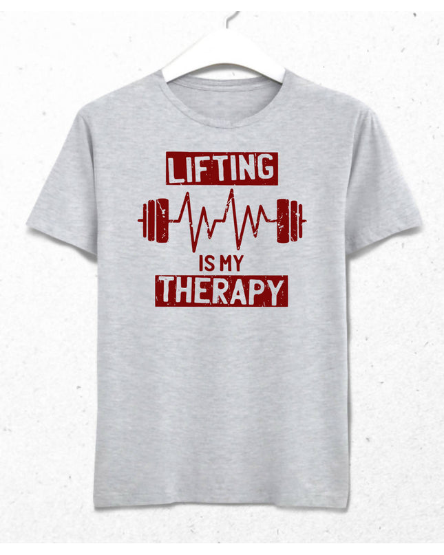 Lifting Therapy Erkek Gri Tişört - basmatik.com