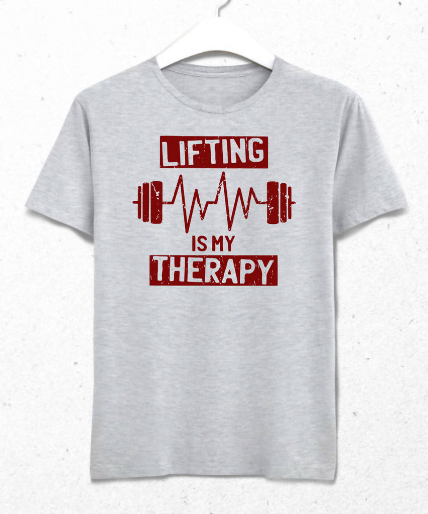 Lifting Therapy Erkek Gri Tişört - basmatik.com
