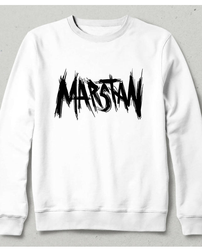 Marstan Logolu Beyaz Sweatshirt - Unisex