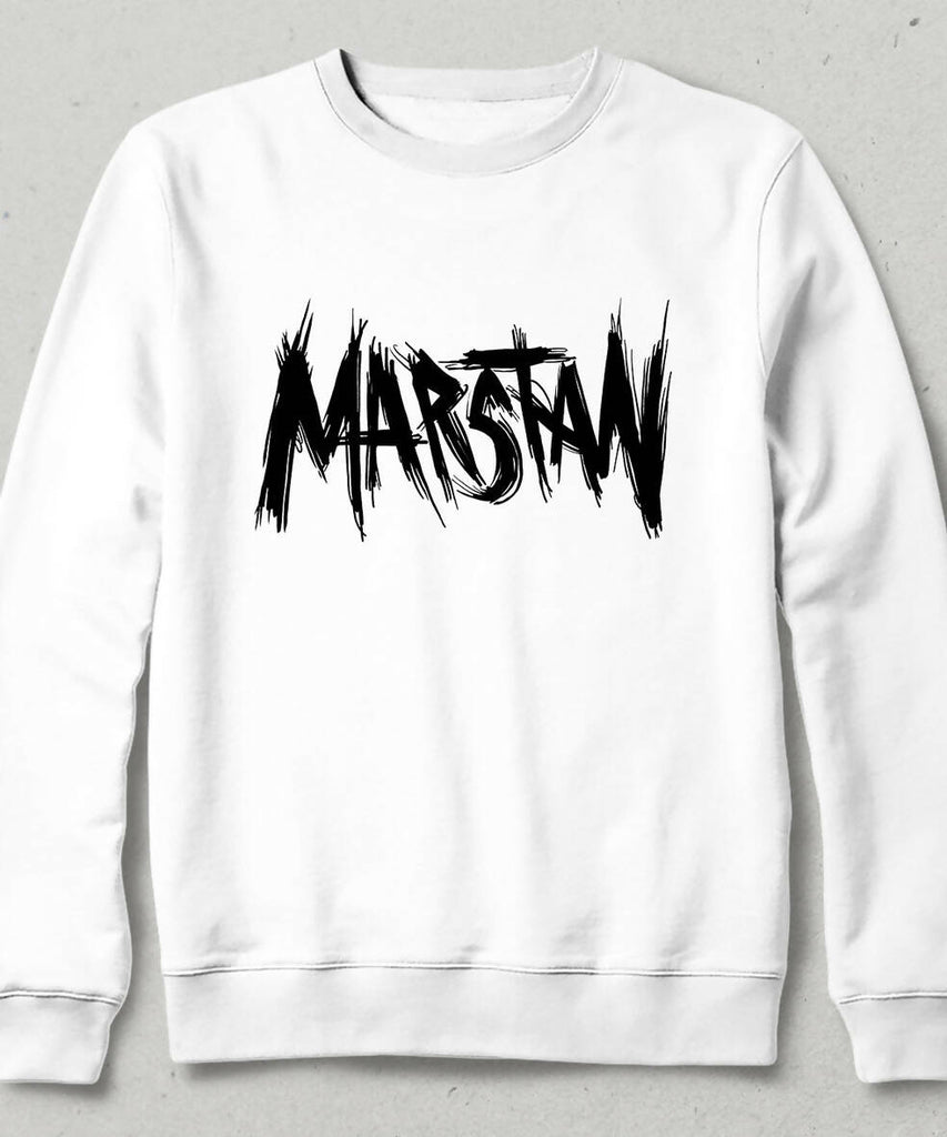 White Sweatshirt with Marstan Logo - Unisex 