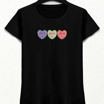 Valentine's V, Kalpli Slogan Kadın Tişört