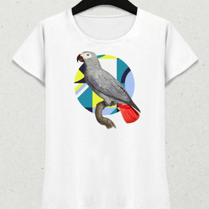 Papağan Kadın Kısa Kol T-shirt 8 - basmatik.com