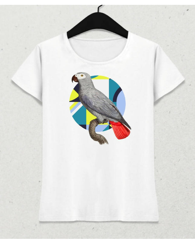 Papağan Kadın Kısa Kol T-shirt 8 - basmatik.com