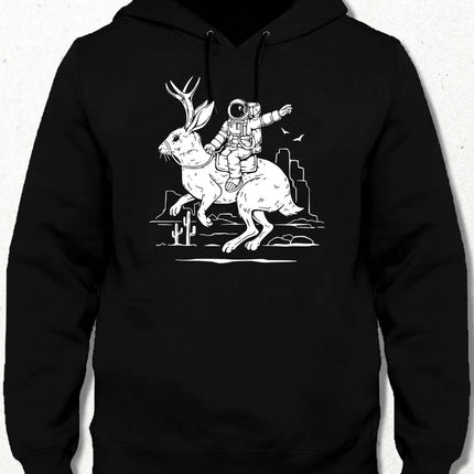 Exotic Astronaut Hooded Black Sweatshirt