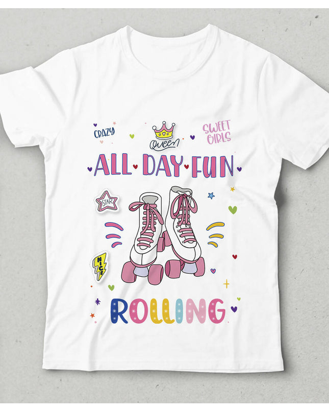 All Day Fun Bisiklet yaka Kısa Kollu Tişört