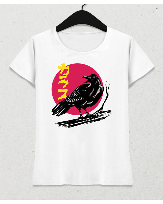 Moon And Raven Kadın Tişört - basmatik.com
