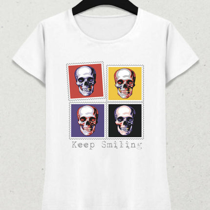 Keep Smiling Kadın Tişört - basmatik.com