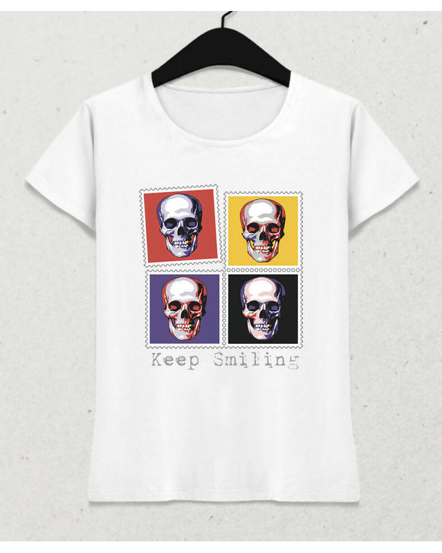 Keep Smiling Kadın Tişört - basmatik.com