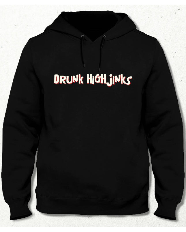 Drunk High Jinks Unisex Hoodie Siyah (Yatay Logo) - basmatik.com