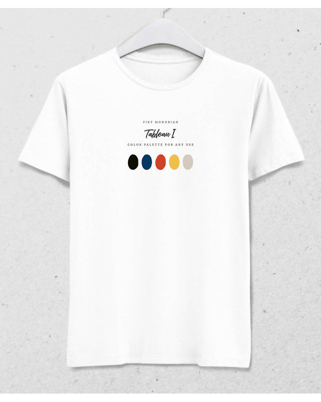Mondrian, Tableau I Renk Paletli Erkek Tişört - basmatik.com