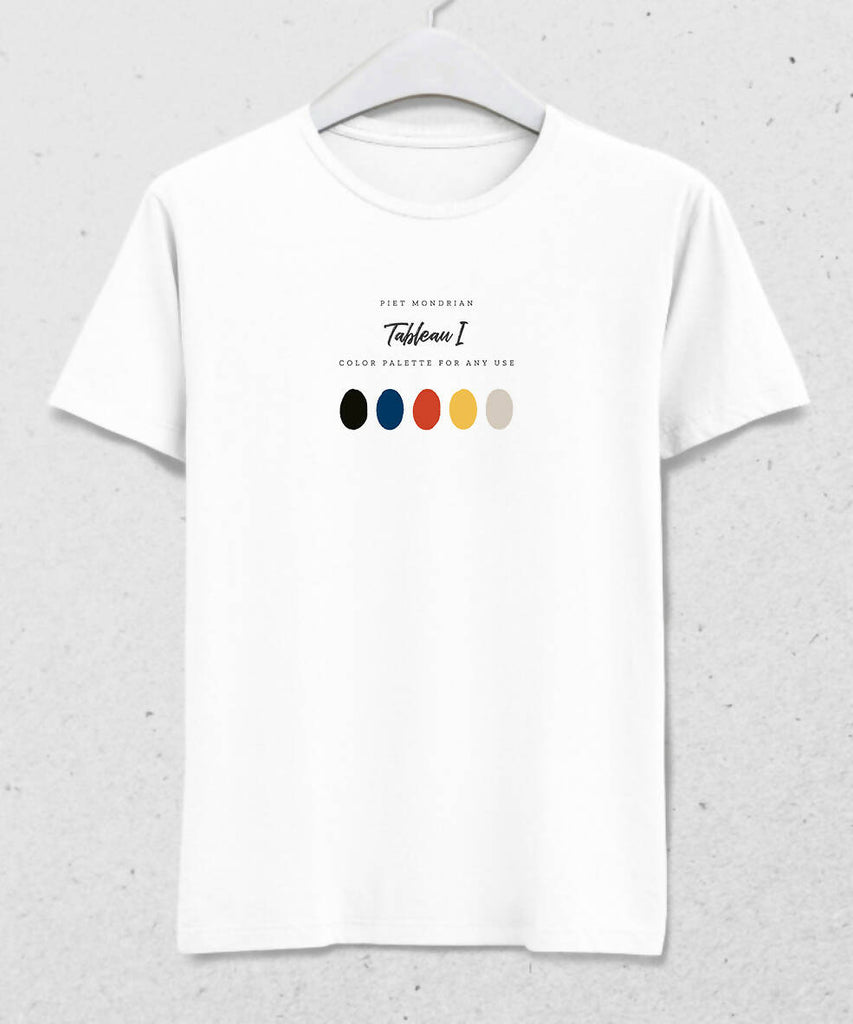 Mondrian, Tableau I Renk Paletli Erkek Tişört