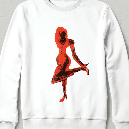 Dans Figurlü Kadın Pozu Tasarım Sweatshirt