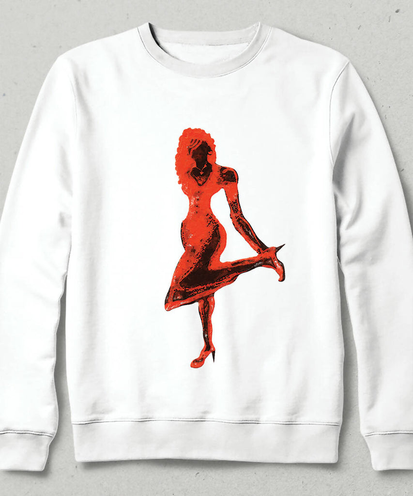 Dans Figurlü Kadın Pozu Tasarım Sweatshirt