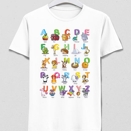 alfabe ve İngilizce isimler erkek tişört - basmatik.com