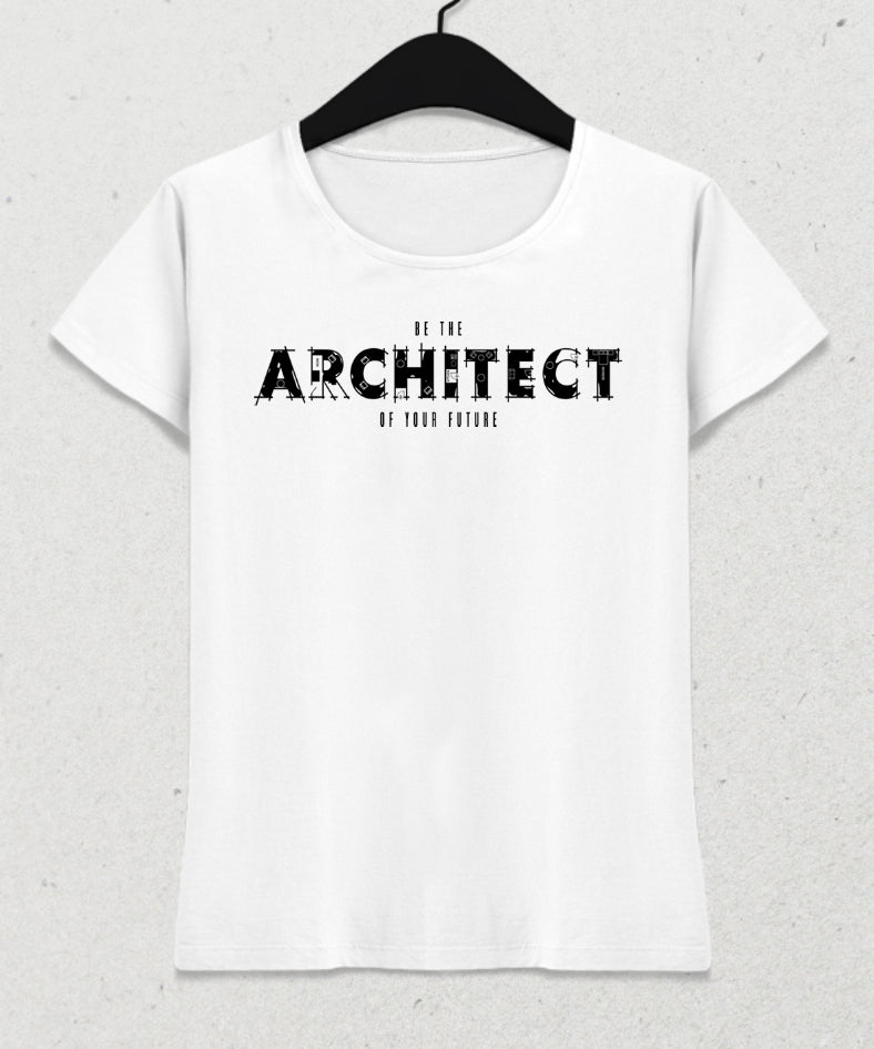 Architect beyaz kadın meslek tişört - basmatik.com