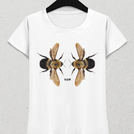 Arılar Kadın Beyaz Tişört - basmatik.com