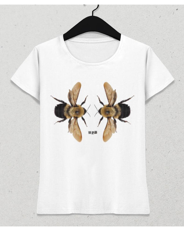 Arılar Kadın Beyaz Tişört - basmatik.com