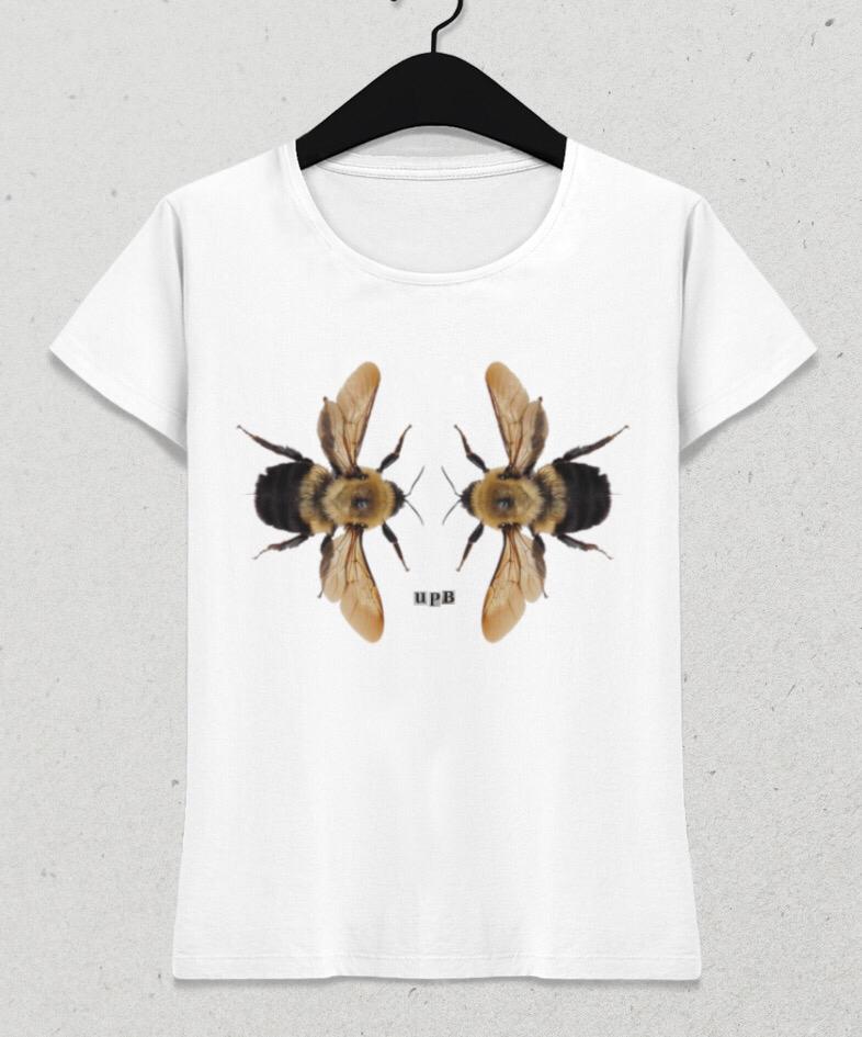 Arılar Kadın Beyaz Tişört - basmatik.com