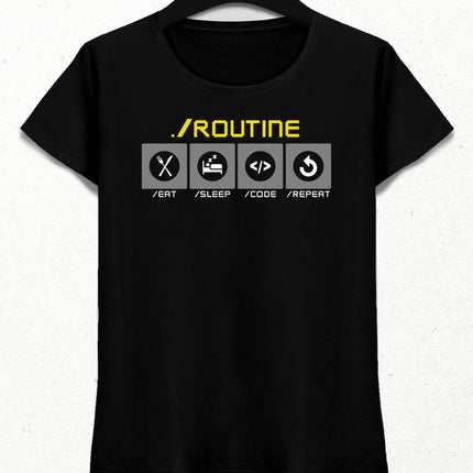 Coder Routine Kadın Tişört - basmatik.com
