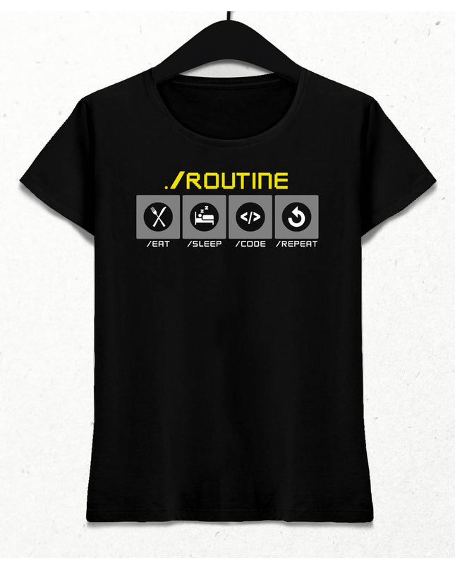Coder Routine Kadın Tişört - basmatik.com