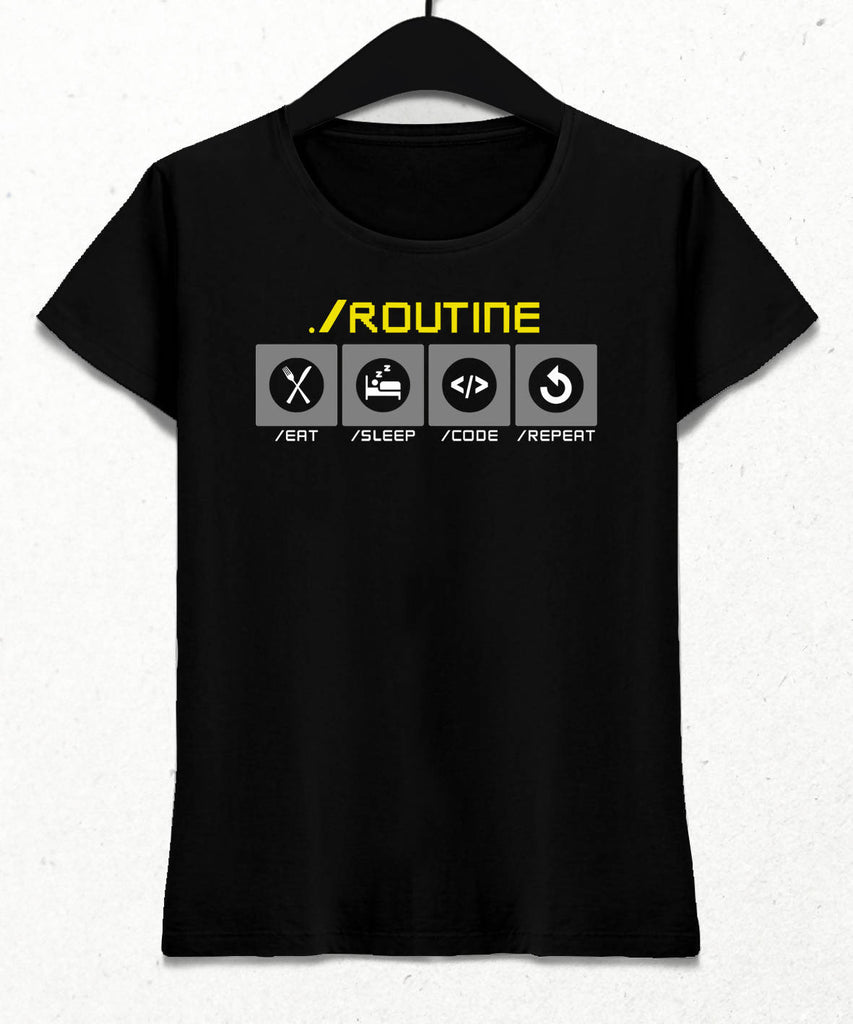 Coder Routine Kadın Tişört - basmatik.com