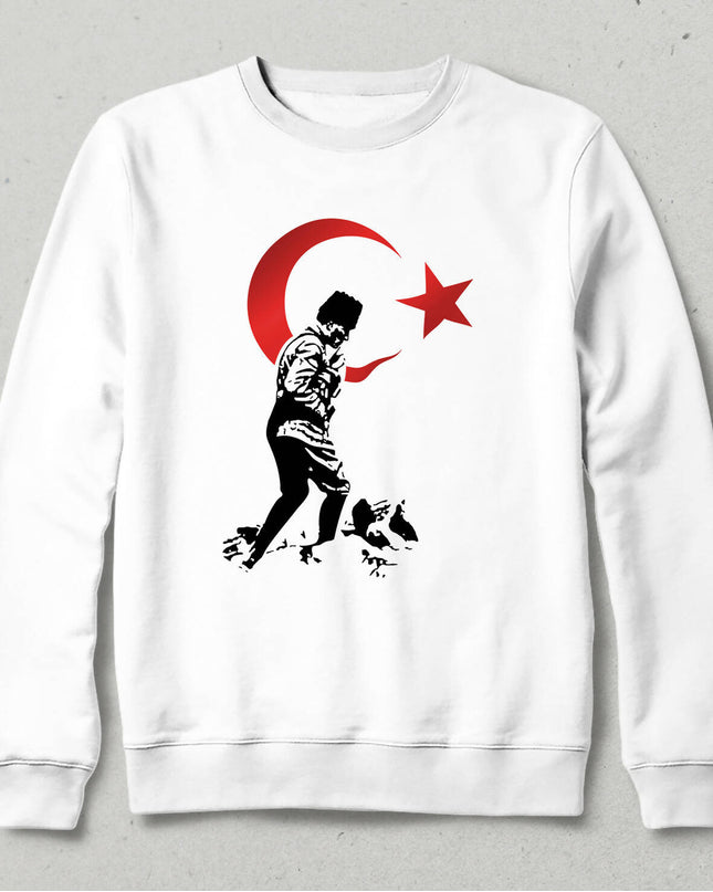 Ataturk and Flag Themed Sweatshirt