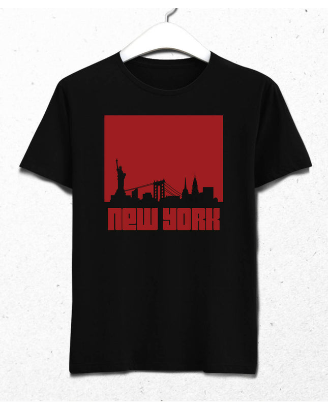 NEW YORK SİYAH ERKEK TSHİRT - basmatik.com