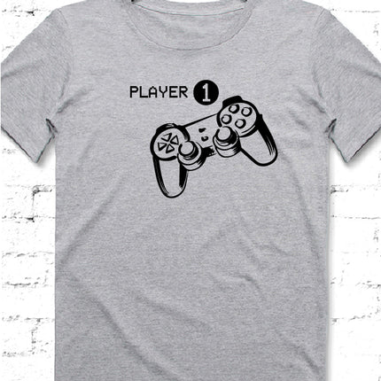 Player 1 gri tshirt - basmatik.com