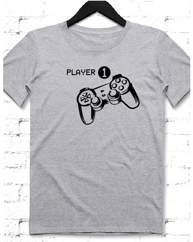 Player 1 gri tshirt - basmatik.com