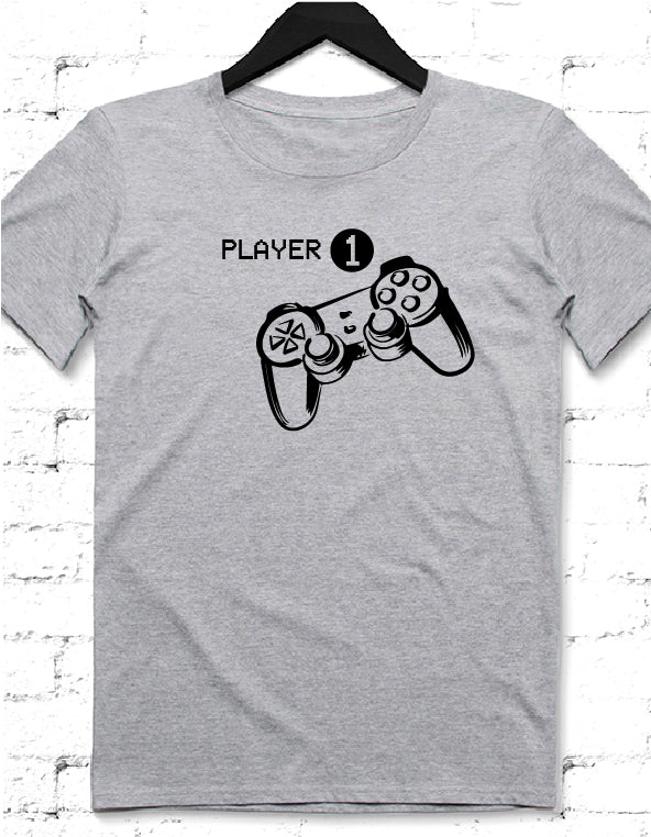 Player 1 gri tshirt - basmatik.com