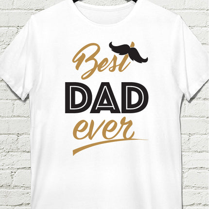 Best dad ever beyaz tshirt - basmatik.com