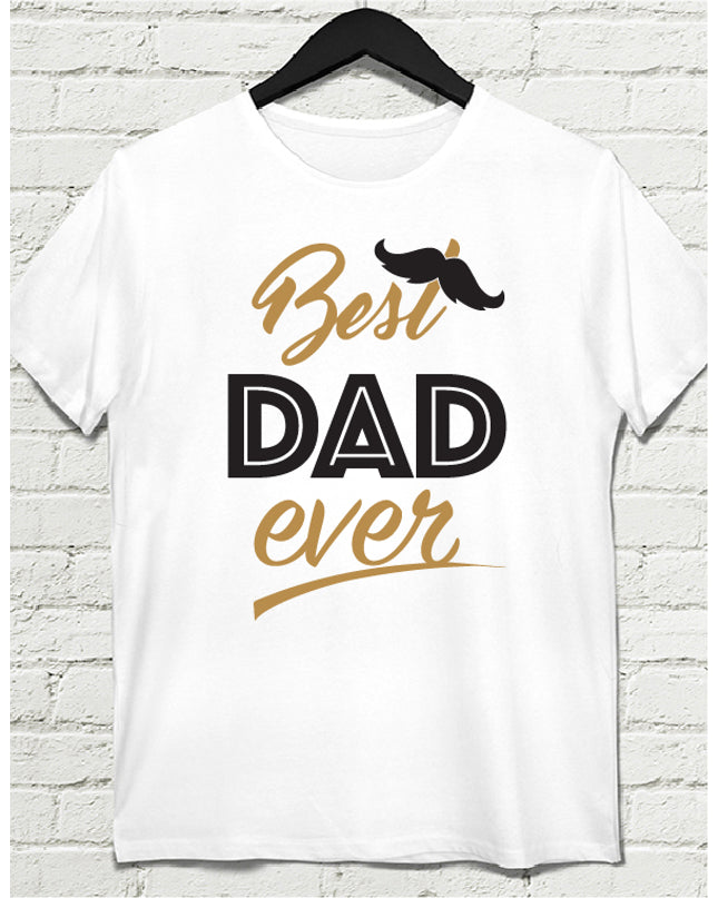 Best dad ever beyaz tshirt - basmatik.com