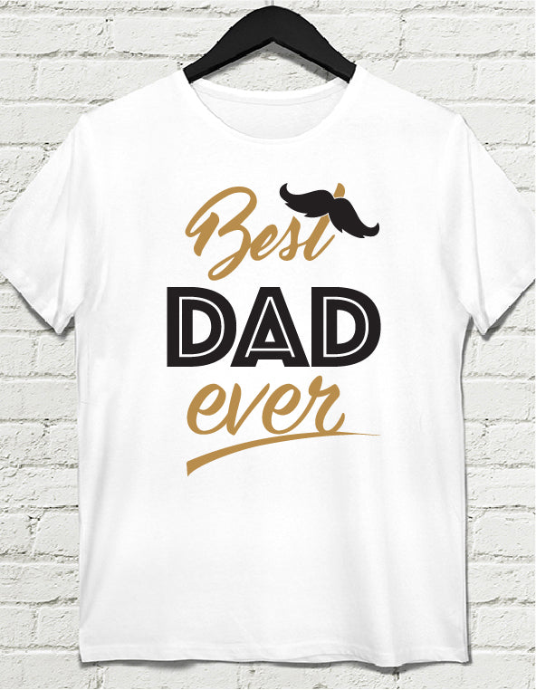 Best dad ever beyaz tshirt - basmatik.com
