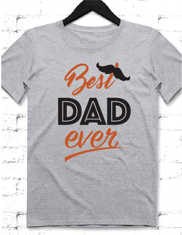 Best dad ever gri tshirt - basmatik.com