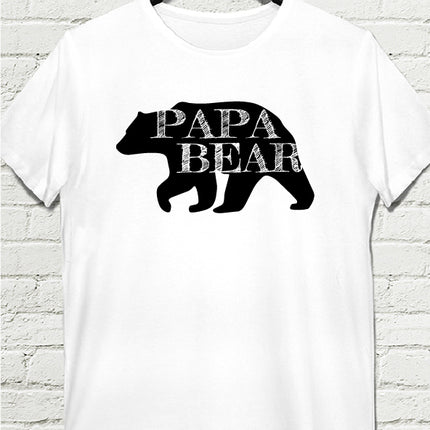 Papa Bearbeyaz tshirt - basmatik.com