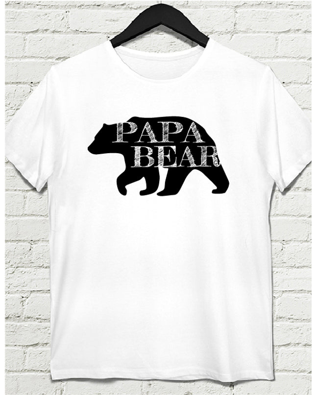 Papa Bearbeyaz tshirt - basmatik.com