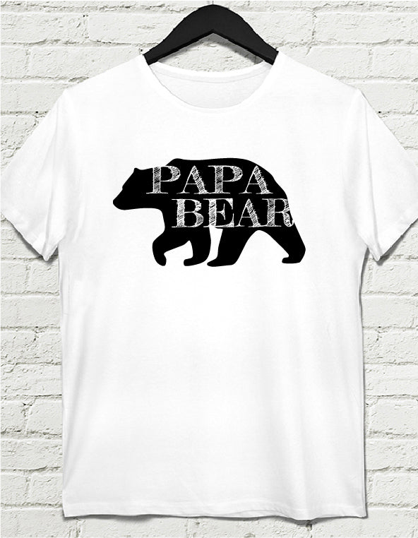 Papa Bearbeyaz tshirt - basmatik.com