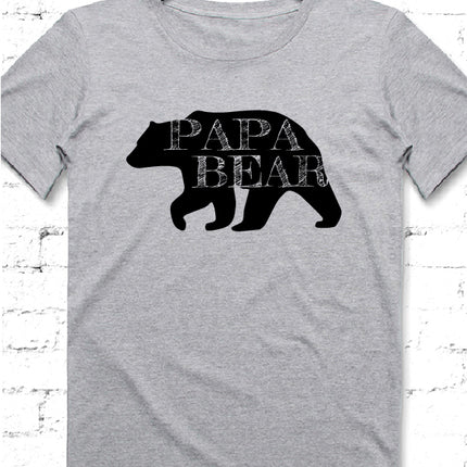 Papa Bear gri tshirt - basmatik.com
