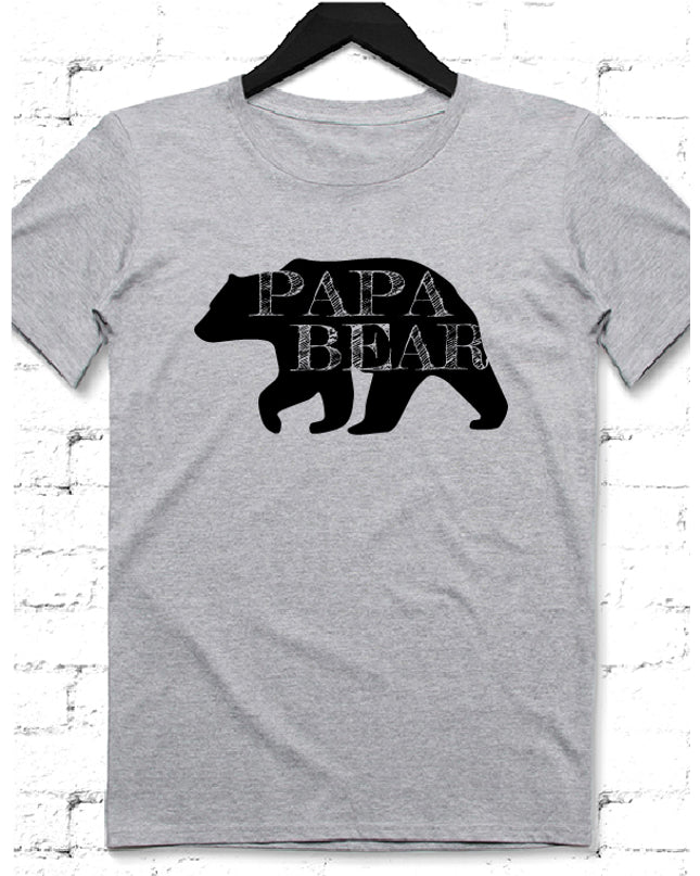 Papa Bear gri tshirt - basmatik.com