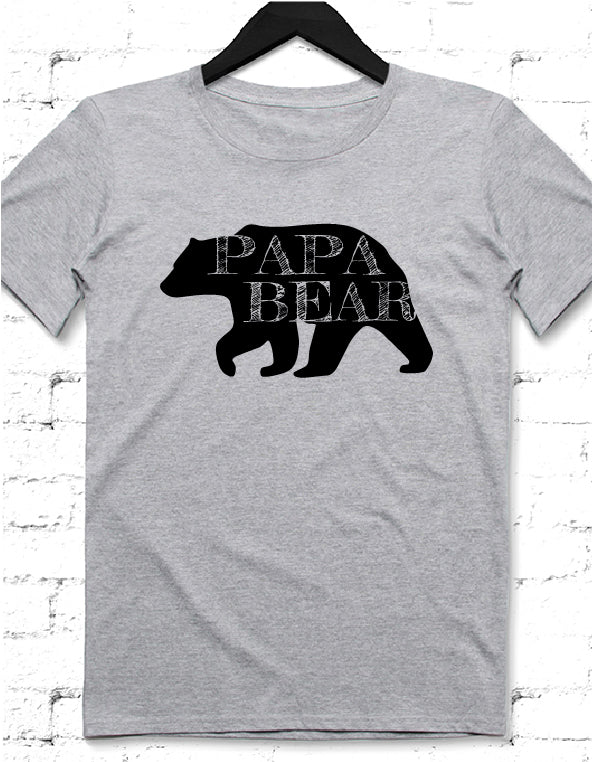 Papa Bear gri tshirt - basmatik.com
