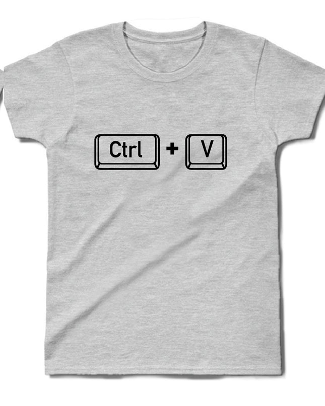 Ctrl V gri çocuk tişört - basmatik.com