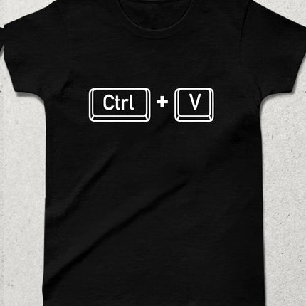 Ctrl V siyah çocuk tişört - basmatik.com