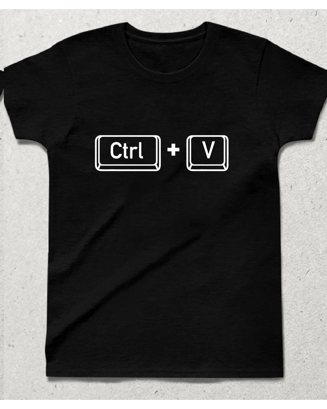 Ctrl V siyah çocuk tişört - basmatik.com