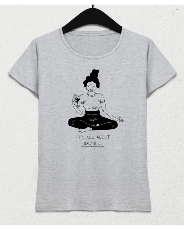 Balance yoga gri tişört - basmatik.com