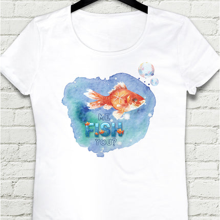 Fish Beyaz Tişört - basmatik.com