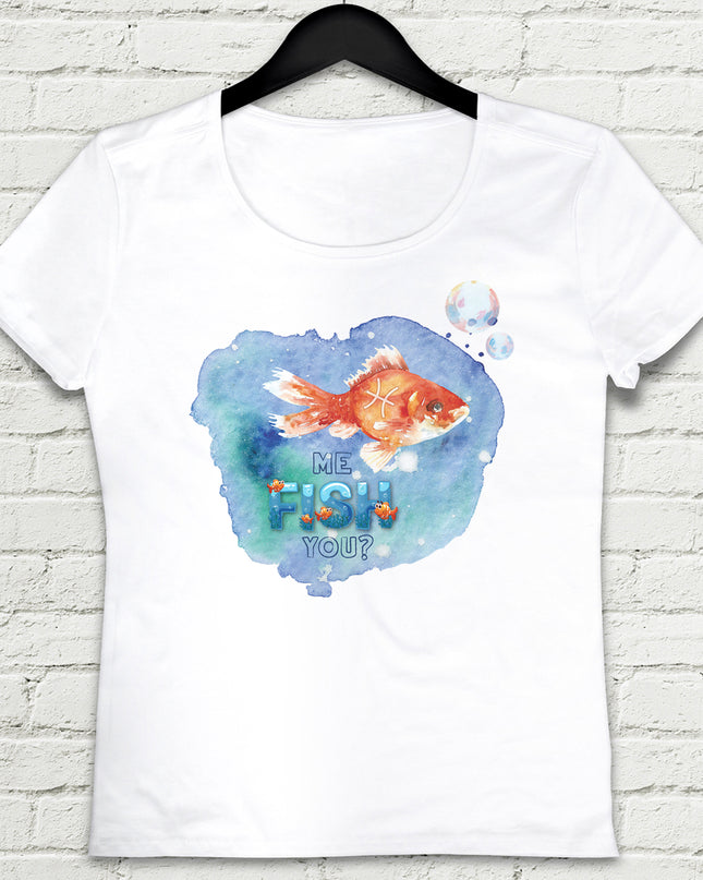 Fish Beyaz Tişört - basmatik.com