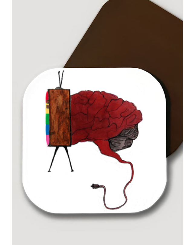 Beyin televizyon bardak altlığı - basmatik.com